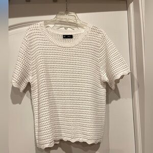 NEW Gap white short sleeve crochet sweater